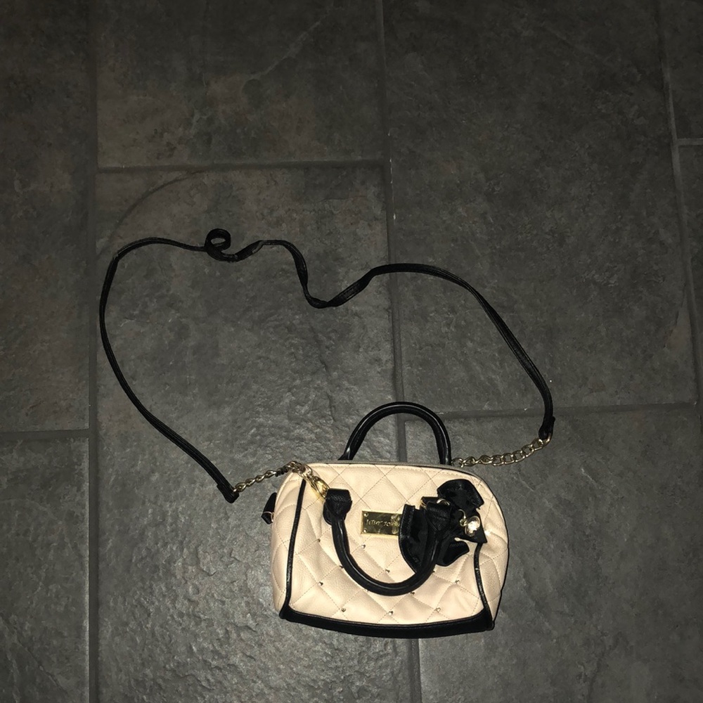 Black and cream betsey Johnson cross bag